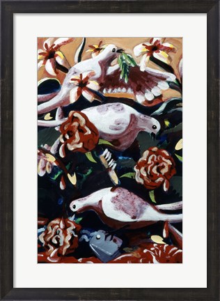 Framed Untitled (Birds and Flowers) Print
