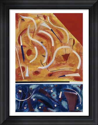 Framed Untitled (Blue, Red and Orange Abstract) Print