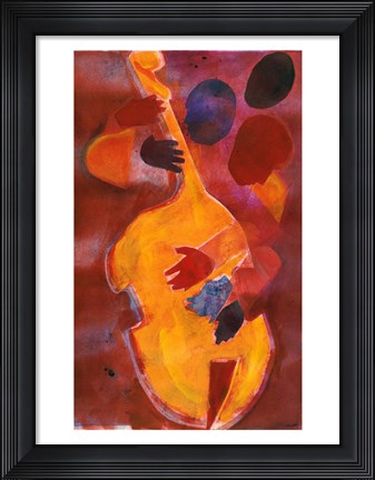 Framed Double Bass, Triple Head Print