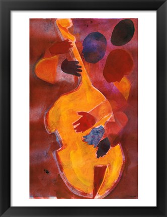 Framed Double Bass, Triple Head Print