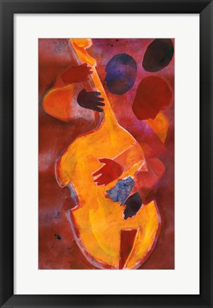 Framed Double Bass, Triple Head Print