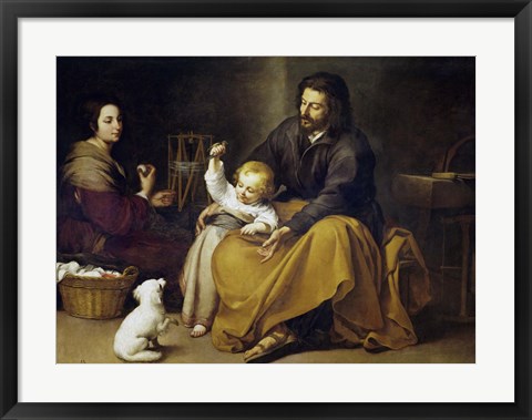 Framed Holy Family with a Small Bird Print