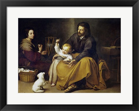 Framed Holy Family with a Small Bird Print