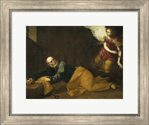 Framed Saint Peter Freed by an Angel, 1639 Print