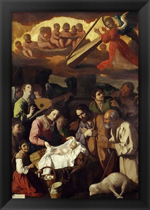 Framed Adoration of the Shepherds, 1638 Print