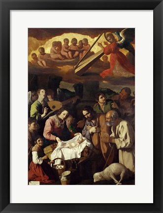 Framed Adoration of the Shepherds, 1638 Print