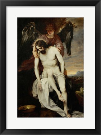 Framed Dead Christ Supported by an Angel Print