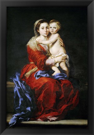 Framed Virgin with the Rosary, 1650 Print