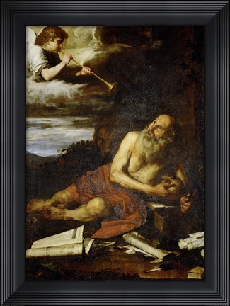 Framed Saint Jerome with the Angel of the Last Judgement Print