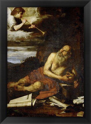 Framed Saint Jerome with the Angel of the Last Judgement Print