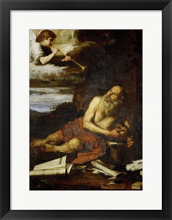 Framed Saint Jerome with the Angel of the Last Judgement Print