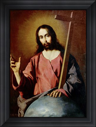 Framed Savior Blessing. 1638 Print