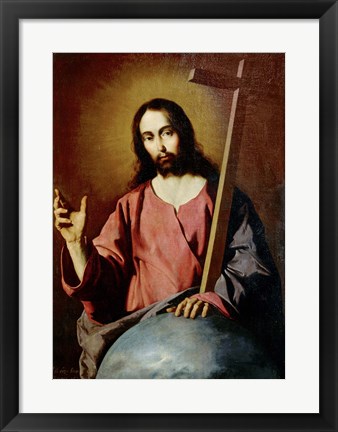 Framed Savior Blessing. 1638 Print