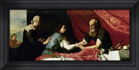 Framed Isaac and Jacob, 1637 Print