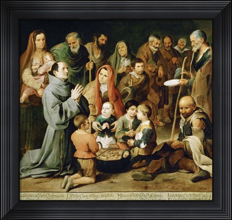 Framed Saint Diego of Alcala Feeds the Poor Print