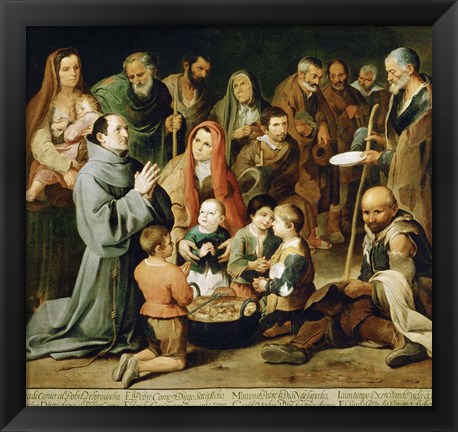 Framed Saint Diego of Alcala Feeds the Poor Print