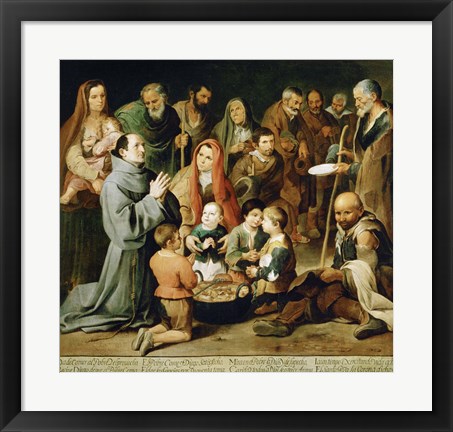 Framed Saint Diego of Alcala Feeds the Poor Print