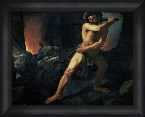Framed Hercules and Cerberus Print