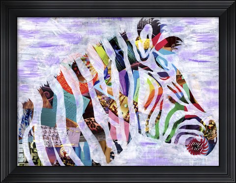 Framed Purple Zebra Print