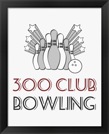 Framed 300 Club Bowling Print