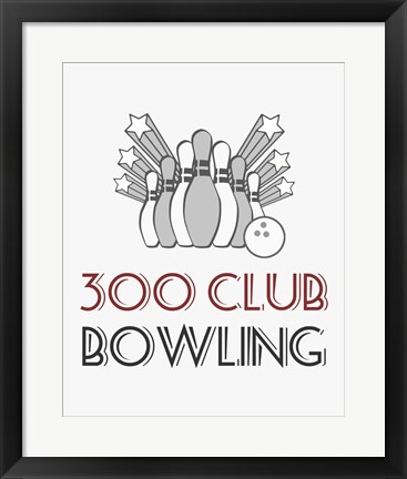 Framed 300 Club Bowling Print