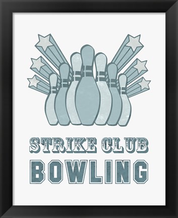 Framed Strike Club Bowling Print