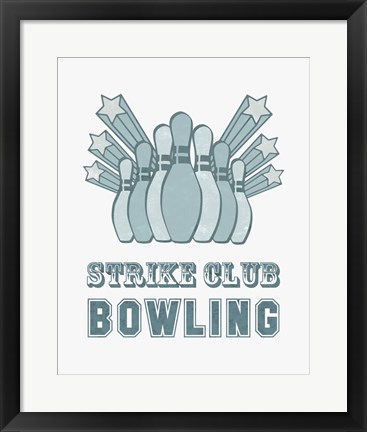 Framed Strike Club Bowling Print