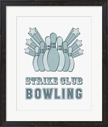 Framed Strike Club Bowling Print