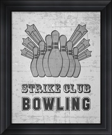 Framed Strike Club Bowling - Gray Print