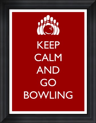 Framed Keep Calm and Go Bowling Print