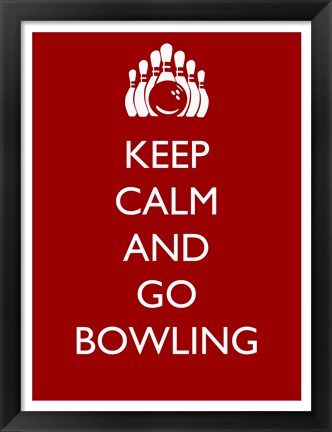 Framed Keep Calm and Go Bowling Print