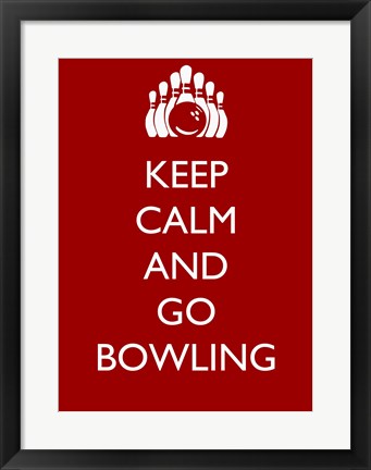 Framed Keep Calm and Go Bowling Print