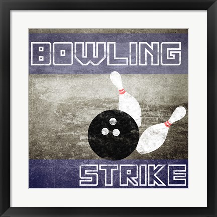 Framed Bowling Strike Print