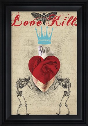 Framed Love Kills Print