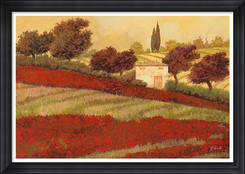 Framed Papaveri Toscana I Print
