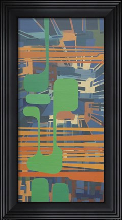 Framed Abstract Blue Print