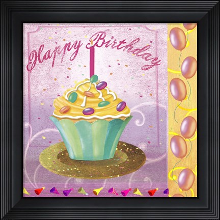 Framed Cupcake Holidays I Print