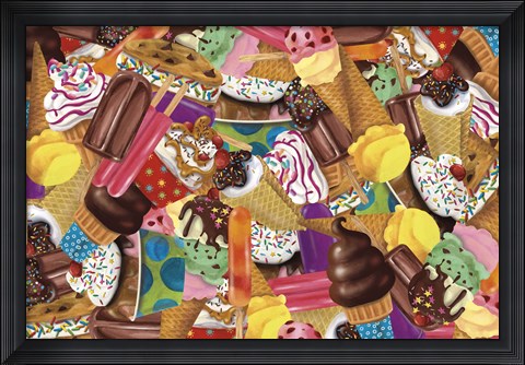 Framed Ice Cream Collage Print