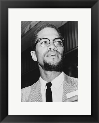 Framed Malcolm X at Queens Court Print