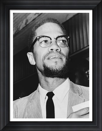 Framed Malcolm X at Queens Court Print