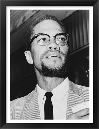 Framed Malcolm X at Queens Court Print