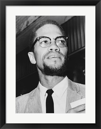 Framed Malcolm X at Queens Court Print