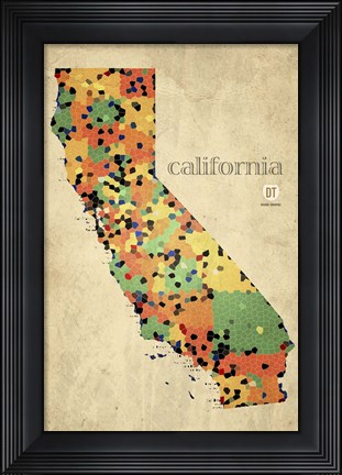 Framed California County Map Print