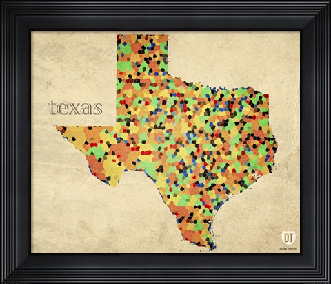 Framed Texas County Map Print