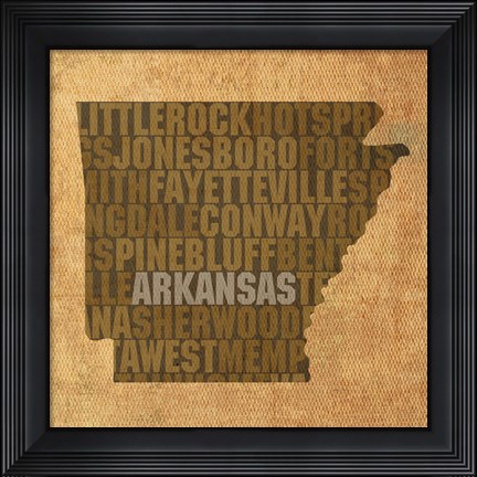 Framed Arkansas State Words Print
