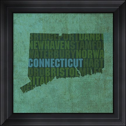 Framed Connecticut State Words Print