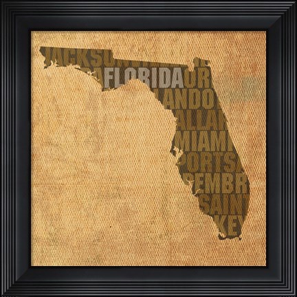 Framed Florida State Words Print