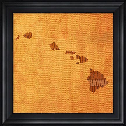 Framed Hawaii State Words Print