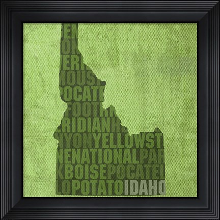 Framed Idaho State Words Print