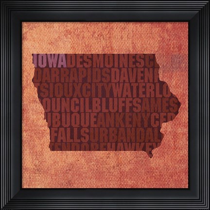 Framed Iowa State Words Print
